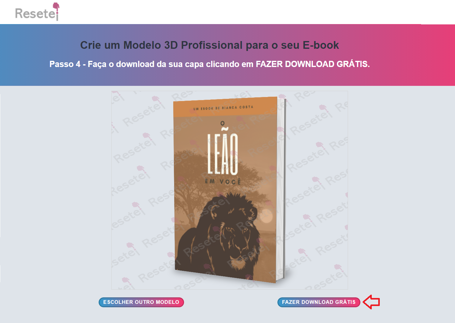 Passo 4 — Ebook 3D Finalizado